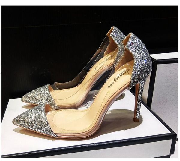 2021 new color matching silver sequins pointed high heels transparent stiletto women's shoes shallow mouth single shoes size:eu34-41, Black
2021 new color matching silver sequins pointed high heels transparent stiletto women's shoes shallow mouth single shoes size:eu34-41, Black
