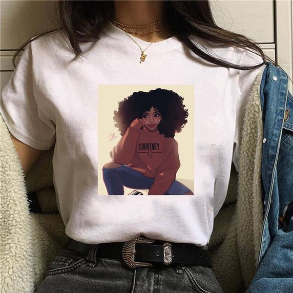 cute women summer black girl printed shirt casual fashion cartoon print kawaii female t-shirt short sleeve funny tees, White
cute women summer black girl printed shirt casual fashion cartoon print kawaii female t-shirt short sleeve funny tees, White