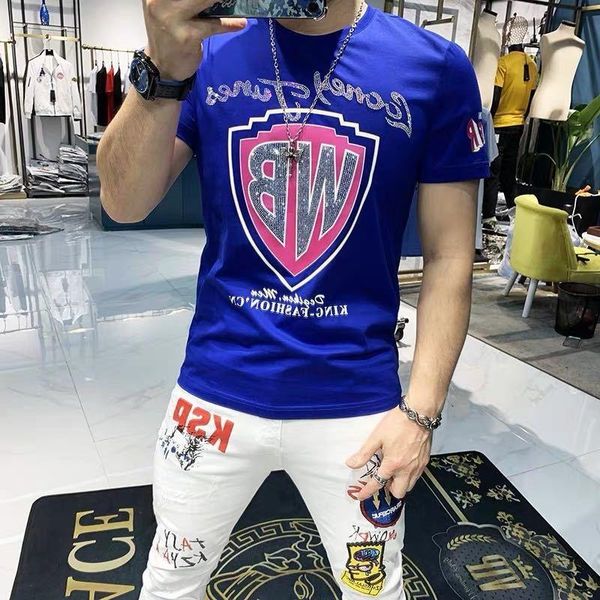 men's t-shirts are suitable for spring summer tees rhinestone design o-neck letter printing personality trend high-quality, White;black
men's t-shirts are suitable for spring summer tees rhinestone design o-neck letter printing personality trend high-quality, White;black