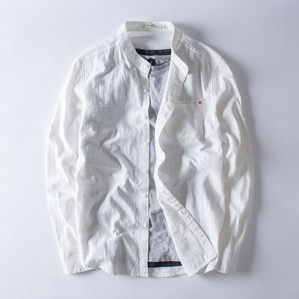 2021 new original design men's cotton and linen autumn shirt casual stand collar long-sleeved shirts male slim fashion chemise 8a8m, White
2021 new original design men's cotton and linen autumn shirt casual stand collar long-sleeved shirts male slim fashion chemise 8a8m, White