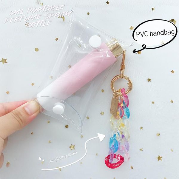 storage bottles & jars 8ml portable perfume spray bottle keychain holder liquid refillable glass atomizer with transparent pvc lipstick bag
storage bottles & jars 8ml portable perfume spray bottle keychain holder liquid refillable glass atomizer with transparent pvc lipstick bag