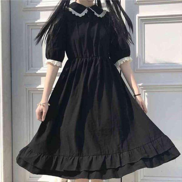 summer dress sweet kawaii lace ruffles dress woman cute short sleeve black japanese preppy style vintage sundress, Black;gray
summer dress sweet kawaii lace ruffles dress woman cute short sleeve black japanese preppy style vintage sundress, Black;gray