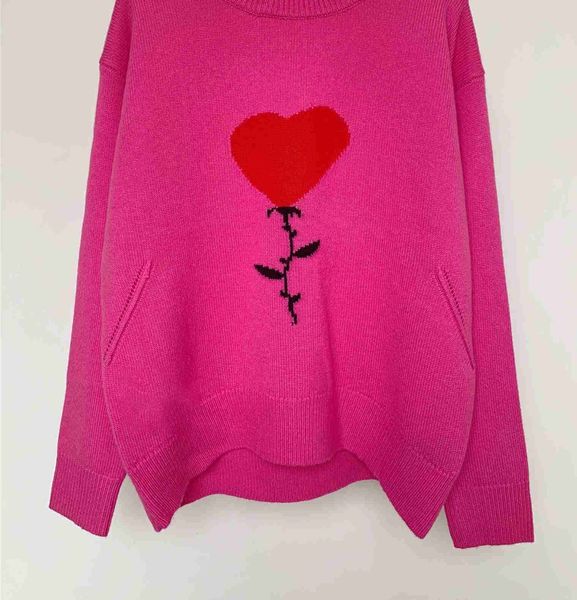 2021 new romantic love jacquard letters needle round neck thick front short back long cashmere knit pax3, White;black 
2021 new romantic love jacquard letters needle round neck thick front short back long cashmere knit pax3, White;black