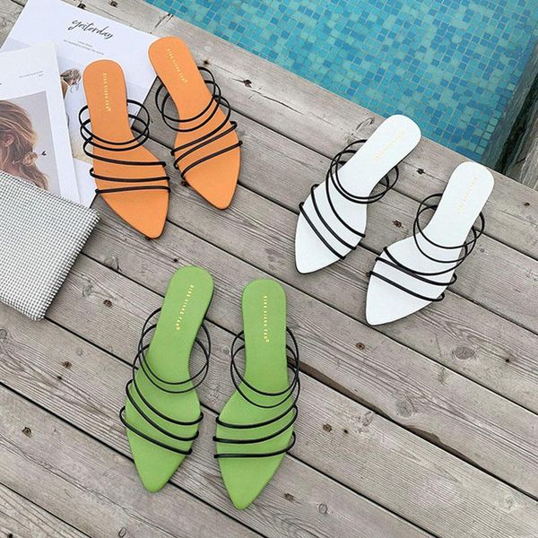 slippers 2021 summer candy color flat personality pointed strip beach comfortable wild refreshing sandals, Black
slippers 2021 summer candy color flat personality pointed strip beach comfortable wild refreshing sandals, Black