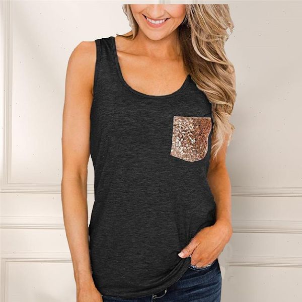 women sleeveless tee women tank tshirst sequin vest summer sequined pocket tank slim fit tank women summer tee, White
women sleeveless tee women tank tshirst sequin vest summer sequined pocket tank slim fit tank women summer tee, White