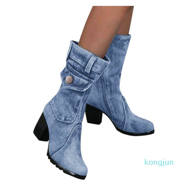 designer- blue jeans boots women's mid-rise rome solid slip-on chunky med heels boots wild vintage large size ladies shoes, Black
designer- blue jeans boots women's mid-rise rome solid slip-on chunky med heels boots wild vintage large size ladies shoes, Black