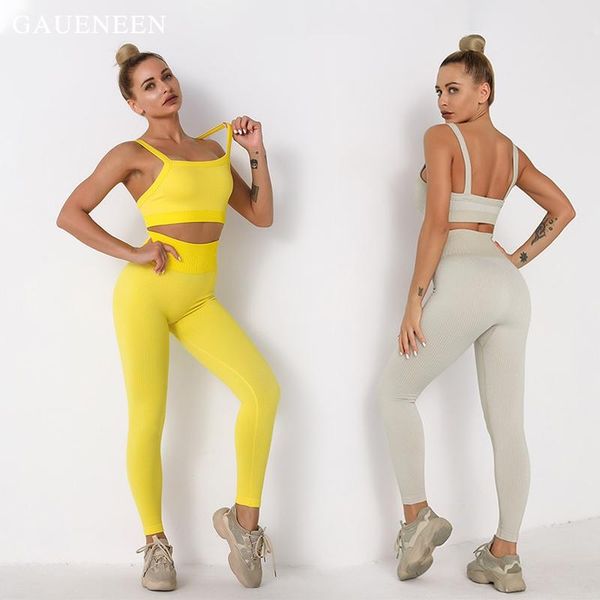 yoga outfit gaueneen seamless ribbed two piece set women fitness clothing halter sports high waist gym leggings workout sportswear
yoga outfit gaueneen seamless ribbed two piece set women fitness clothing halter sports high waist gym leggings workout sportswear