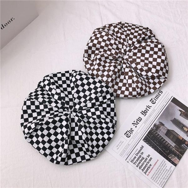 berets japanese women plaid beret hat spring autumn black white retro octagonal big head painter, Blue;gray
berets japanese women plaid beret hat spring autumn black white retro octagonal big head painter, Blue;gray