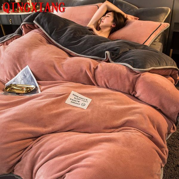 bedding sets 2021 winter thick warm milk cashmere textile 4 pieces flannel sheet duvet cover summer velvet air condition quilt
bedding sets 2021 winter thick warm milk cashmere textile 4 pieces flannel sheet duvet cover summer velvet air condition quilt