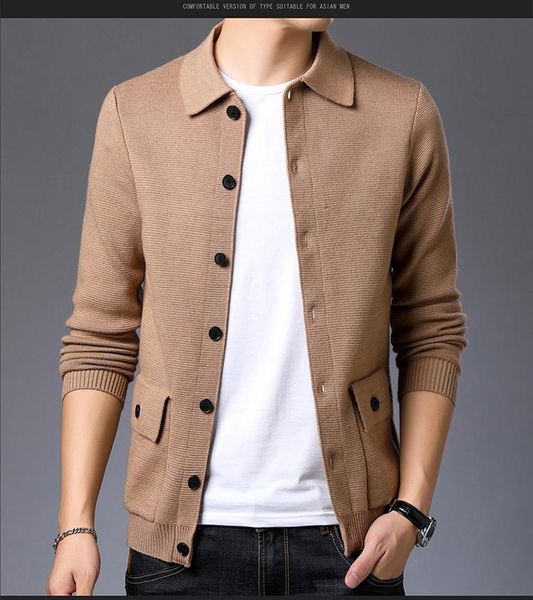 men's sweaters 2021 autum winter brand fashion knitted lapel sweater cardigan vintage men casual woolen coats jacket man clothes, White;black
men's sweaters 2021 autum winter brand fashion knitted lapel sweater cardigan vintage men casual woolen coats jacket man clothes, White;black