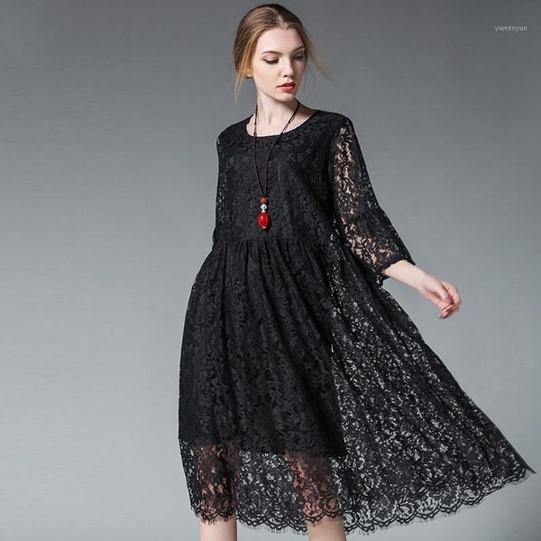 casual dresses fashion black round neck hollow seven-point sleeve high waist plus woman lace dress sweet simple tide autumn tv915, Black;gray
casual dresses fashion black round neck hollow seven-point sleeve high waist plus woman lace dress sweet simple tide autumn tv915, Black;gray