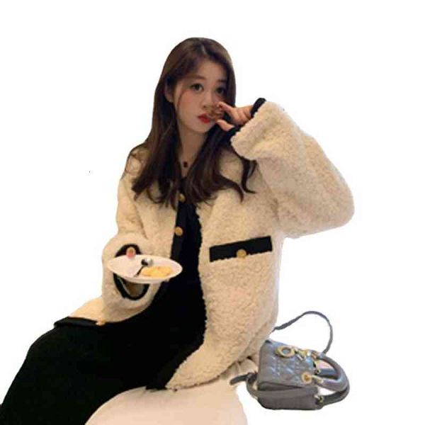 lamb wool small fragrance coat women's autumn and winter 2021 clothing korean loose versatile short fashion, Black;brown
lamb wool small fragrance coat women's autumn and winter 2021 clothing korean loose versatile short fashion, Black;brown