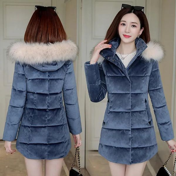 women's down & parkas golden velvet padded jacket women 2021 mother winter overcoat female cotton-padded coat mid-length thick hooded o, Black
women's down & parkas golden velvet padded jacket women 2021 mother winter overcoat female cotton-padded coat mid-length thick hooded o, Black