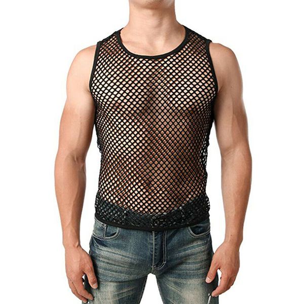 mesh sheer fishnet tank summer hollow gym training men male fish net muscle slim fit tee tanks vest kg-66, White;black
mesh sheer fishnet tank summer hollow gym training men male fish net muscle slim fit tee tanks vest kg-66, White;black