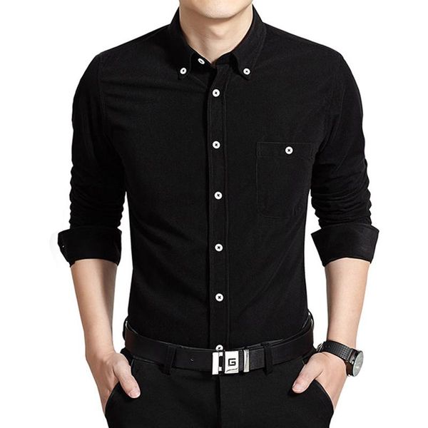 2021 spring autumn men's slim fit corduroy shirt / male size 5xl fashion lapel casual plus velvet long sleeve blouses, White;black
2021 spring autumn men's slim fit corduroy shirt / male size 5xl fashion lapel casual plus velvet long sleeve blouses, White;black