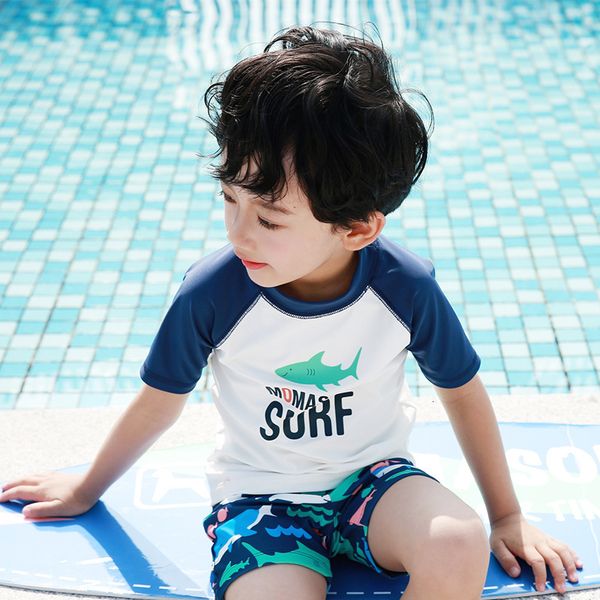 set new split momasong sun proof children's boy's shark baby swimsuit, White;black
set new split momasong sun proof children's boy's shark baby swimsuit, White;black