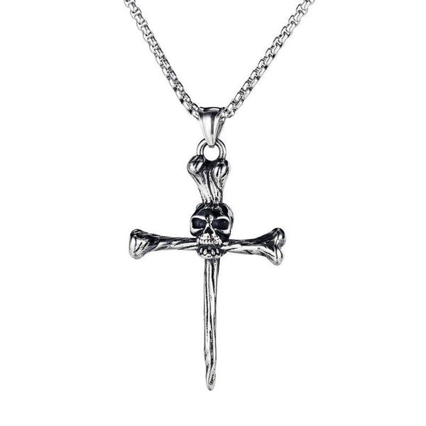 pendant necklaces fashion for women men skull cross long chain necklace vintage punk goth jewelry wholesale, Silver
pendant necklaces fashion for women men skull cross long chain necklace vintage punk goth jewelry wholesale, Silver