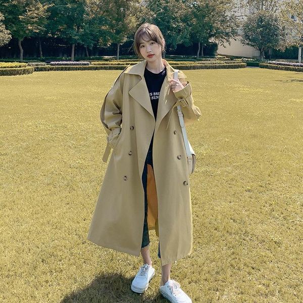 women's trench coats superaen yellow windbreaker coat loose medium and long solid double breasted women clothes jackets, Tan;black
women's trench coats superaen yellow windbreaker coat loose medium and long solid double breasted women clothes jackets, Tan;black