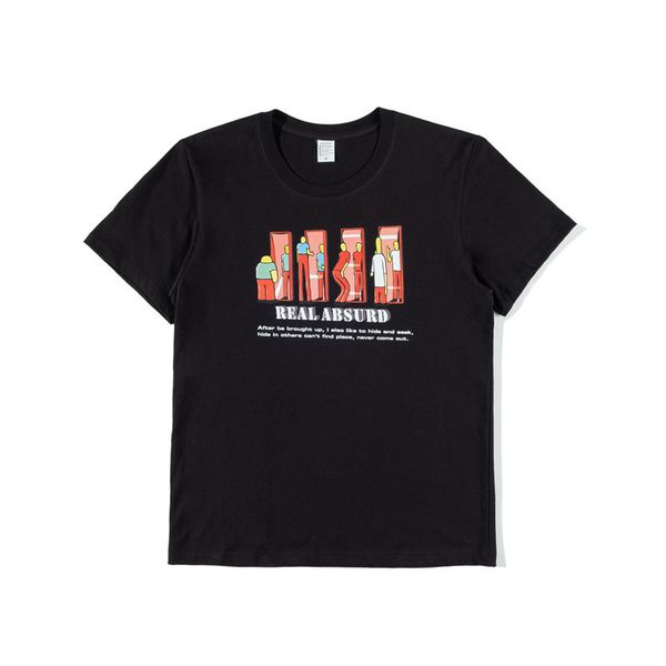 fashion t shirt rozton men's creative character print for loose fit and casual short sleeves, White;black
fashion t shirt rozton men's creative character print for loose fit and casual short sleeves, White;black