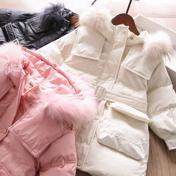 down coat big pocket belt faux fur collar hooded mid-length girls jacket children's clothing wholesale, Blue;gray
down coat big pocket belt faux fur collar hooded mid-length girls jacket children's clothing wholesale, Blue;gray