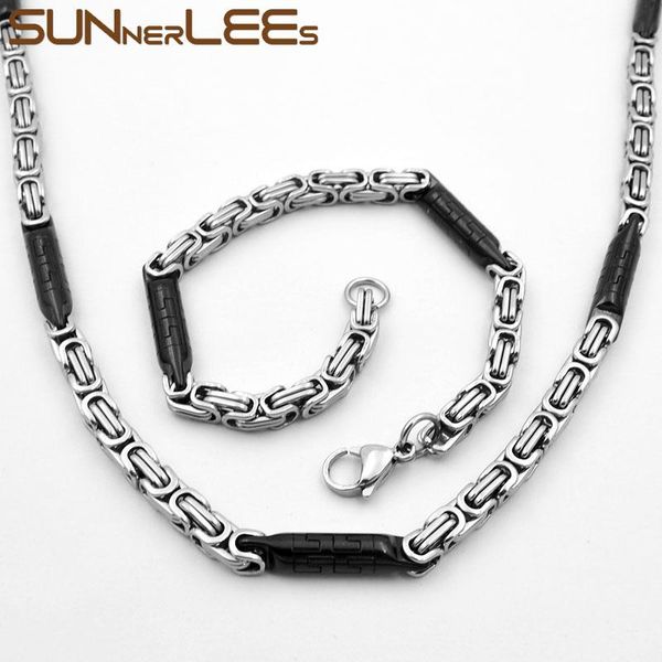 earrings & necklace sunnerlees fashion jewelry stainless steel bracelet set 6mm byzantine link chain gold color for men women sc18 s, Silver
earrings & necklace sunnerlees fashion jewelry stainless steel bracelet set 6mm byzantine link chain gold color for men women sc18 s, Silver