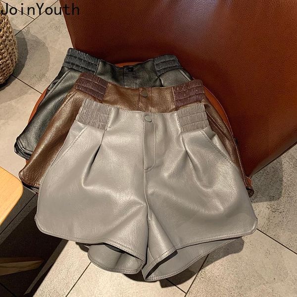 women's shorts joinyouth spring autumn 2021 fashion all-match leather women vintage high waist thin wide leg pant solid casual pants, White;black
women's shorts joinyouth spring autumn 2021 fashion all-match leather women vintage high waist thin wide leg pant solid casual pants, White;black