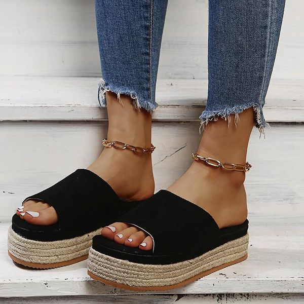 slippers women sandals platform shoes woven 2021 summer indoor outdoor flip-flops beach female woman, Black
slippers women sandals platform shoes woven 2021 summer indoor outdoor flip-flops beach female woman, Black
