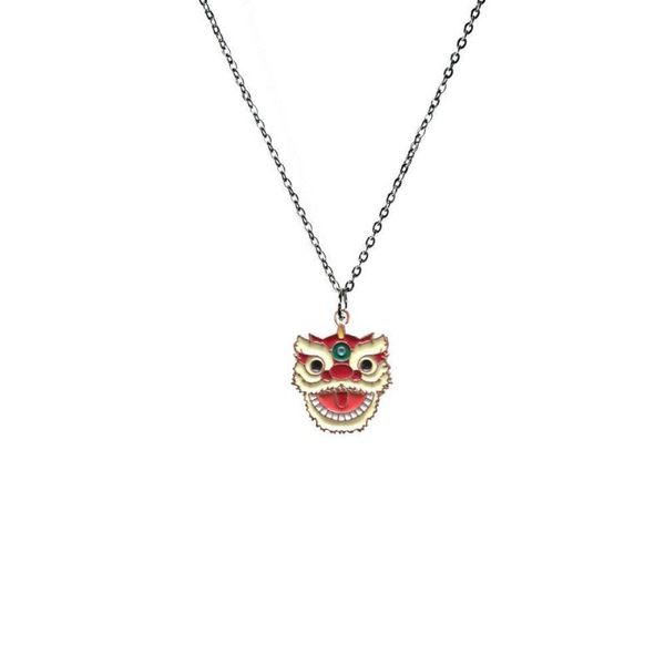 chains lion dance head necklace chinese style retro red culture alloy for boyfriend creative accessories, Silver
chains lion dance head necklace chinese style retro red culture alloy for boyfriend creative accessories, Silver