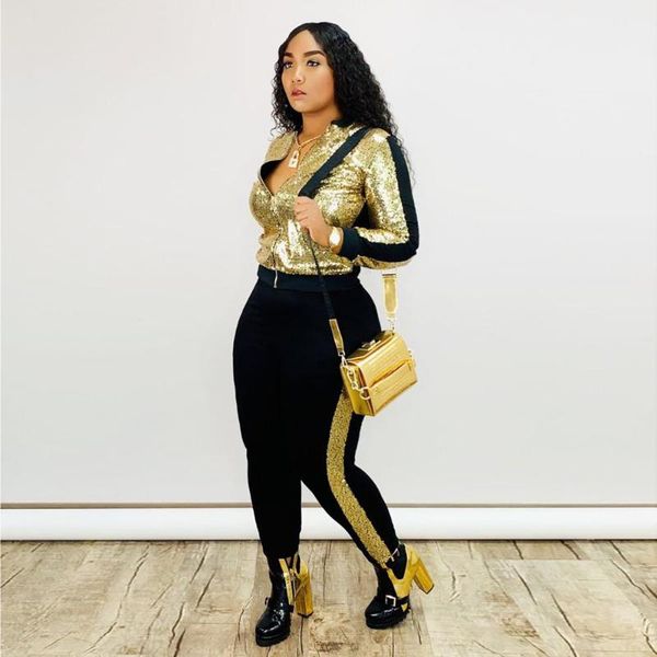two piece dress adfvat glitter sequines patchwork long sleeve set women v neck zipper coat pants casual sportswear me-q398, White
two piece dress adfvat glitter sequines patchwork long sleeve set women v neck zipper coat pants casual sportswear me-q398, White
