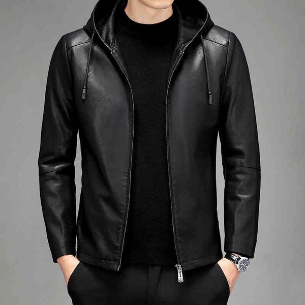 sheep hooded leather cloth korean version handsome 2020 autumn and winter fashion trend men's et casual plush coat, Black
sheep hooded leather cloth korean version handsome 2020 autumn and winter fashion trend men's et casual plush coat, Black