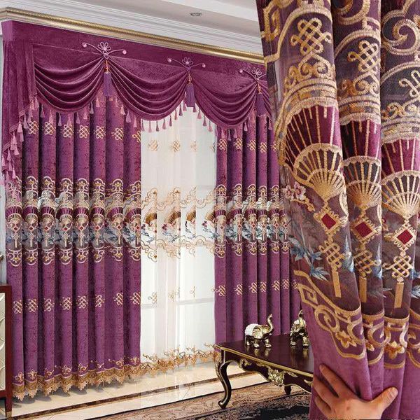 custom advanced chenille curtains for living room bedroom villa embroidered blackout curtains tulle european valance
custom advanced chenille curtains for living room bedroom villa embroidered blackout curtains tulle european valance
