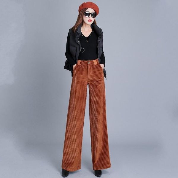 women's pants & capris office autumn ladies high waist wide leg elegant loose fit full length striped corduroy women winter fleece trou, Black;white
women's pants & capris office autumn ladies high waist wide leg elegant loose fit full length striped corduroy women winter fleece trou, Black;white