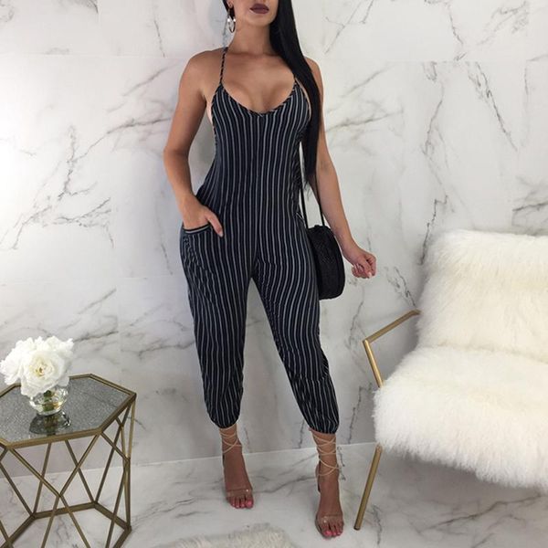 women's jumpsuits & rompers fashion bodycon backless stripe women party clubwear casual overalls jumpsuit, Black;white
women's jumpsuits & rompers fashion bodycon backless stripe women party clubwear casual overalls jumpsuit, Black;white