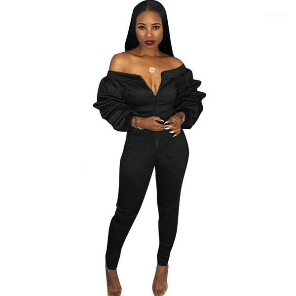 women's jumpsuits & rompers off shoulder jumpsuit fall winter elegant front zipper slash neck layered ruched long sleeve skinny romper, Black;white
women's jumpsuits & rompers off shoulder jumpsuit fall winter elegant front zipper slash neck layered ruched long sleeve skinny romper, Black;white