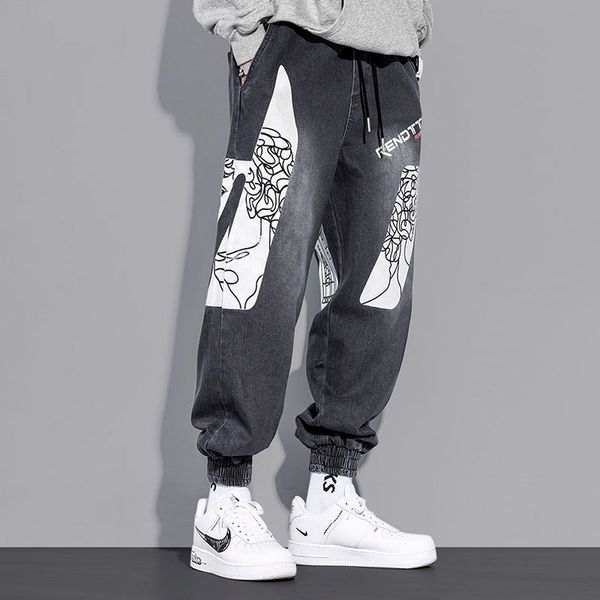 cool printed korean style fashion loose harem graffiti casual men broek single-handedly denim jeans, Blue
cool printed korean style fashion loose harem graffiti casual men broek single-handedly denim jeans, Blue