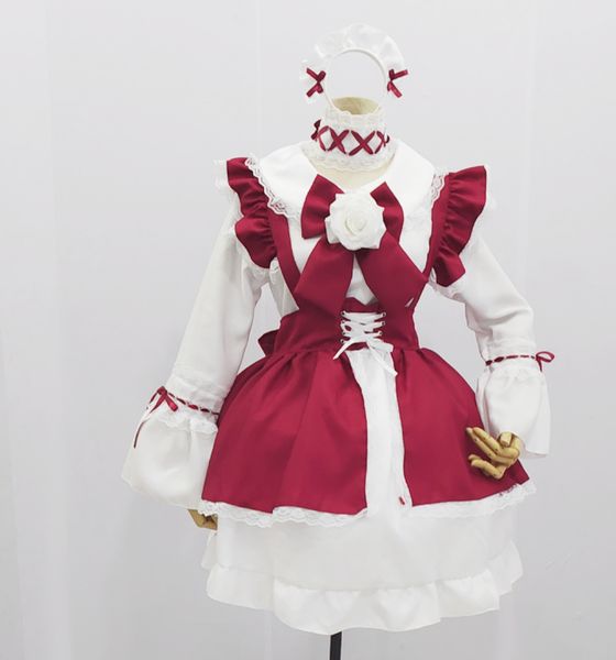 anime costumes halloween red and white long sleeved lolita gothic maid dress lolita dress cosplay, Black
anime costumes halloween red and white long sleeved lolita gothic maid dress lolita dress cosplay, Black