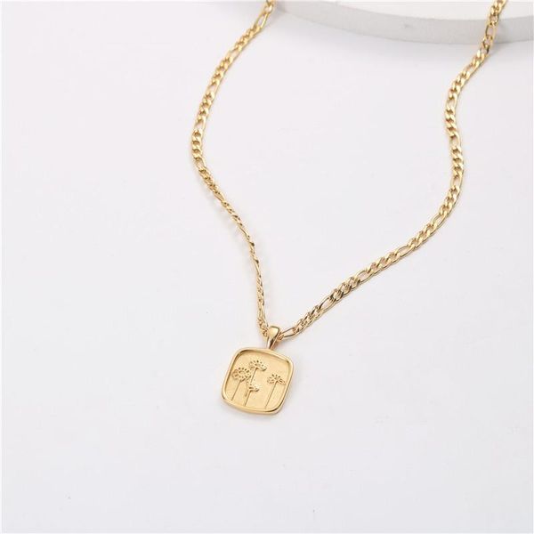 srcoi vintage plant flower square pendant necklace simple temperament figaro chain women clavicle chain fashion jewelry 2021, Silver
srcoi vintage plant flower square pendant necklace simple temperament figaro chain women clavicle chain fashion jewelry 2021, Silver