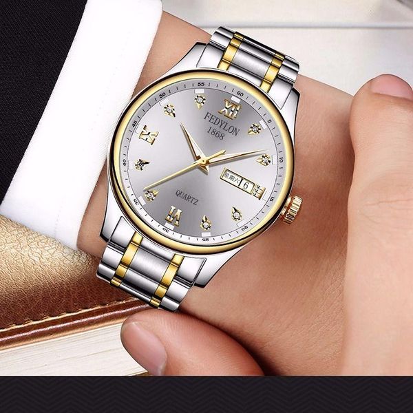 wristwatches automatic non-mechanical watch men 's luminous waterproof double calendar fine steel business korean version quartz, Slivery;brown
wristwatches automatic non-mechanical watch men 's luminous waterproof double calendar fine steel business korean version quartz, Slivery;brown
