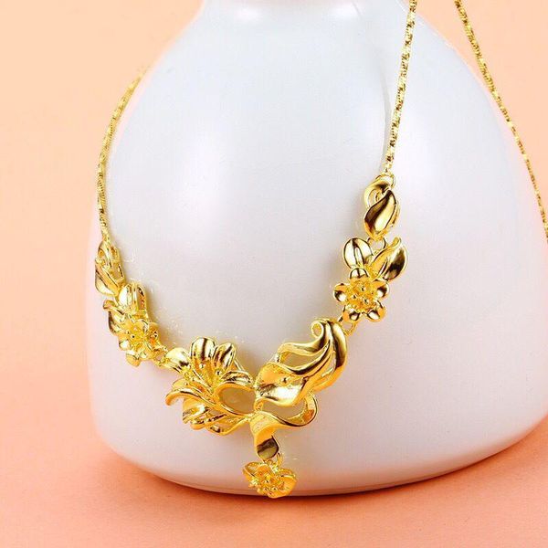 mxgxfam generous flowers pendant necklaces for women wedding jewelry 24 k pure gold color good quality, Silver
mxgxfam generous flowers pendant necklaces for women wedding jewelry 24 k pure gold color good quality, Silver