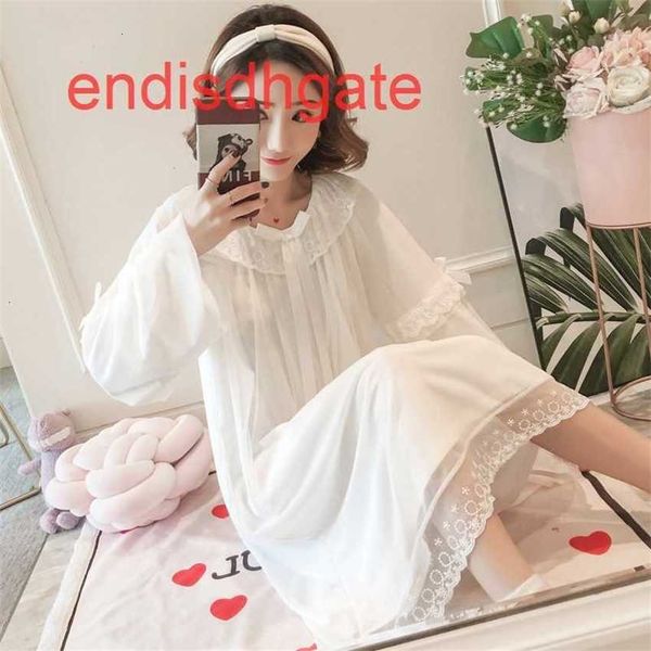 factory44ixpalace nightdress long sleeve lace princess 2020 style white cotton pajamas women's spring autumn home clothes, Black;white
factory44ixpalace nightdress long sleeve lace princess 2020 style white cotton pajamas women's spring autumn home clothes, Black;white