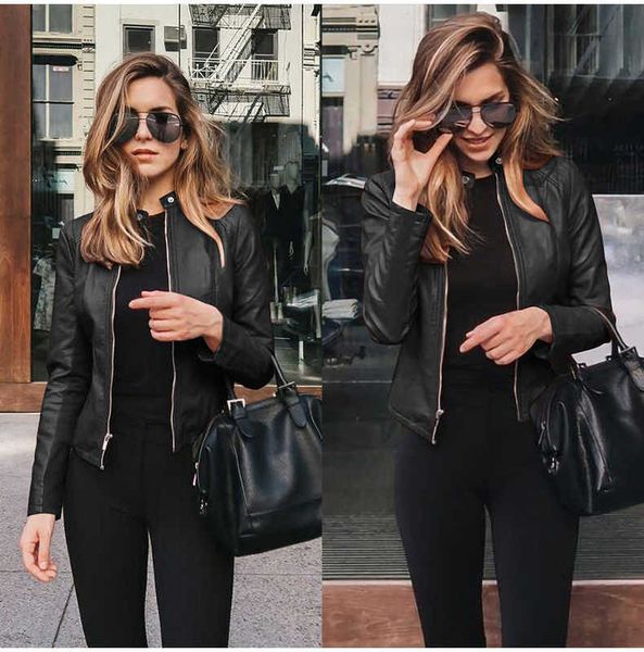 autumn jacket women coat jacket pu leather fashion short coat thin female jacket coat outwear 210929, Black
autumn jacket women coat jacket pu leather fashion short coat thin female jacket coat outwear 210929, Black