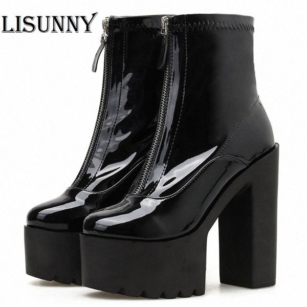 2020 spring autumn patent leather boots with zippers for women utral high heels shoes female nightclub party shoes platform e0ux#, Black
2020 spring autumn patent leather boots with zippers for women utral high heels shoes female nightclub party shoes platform e0ux#, Black