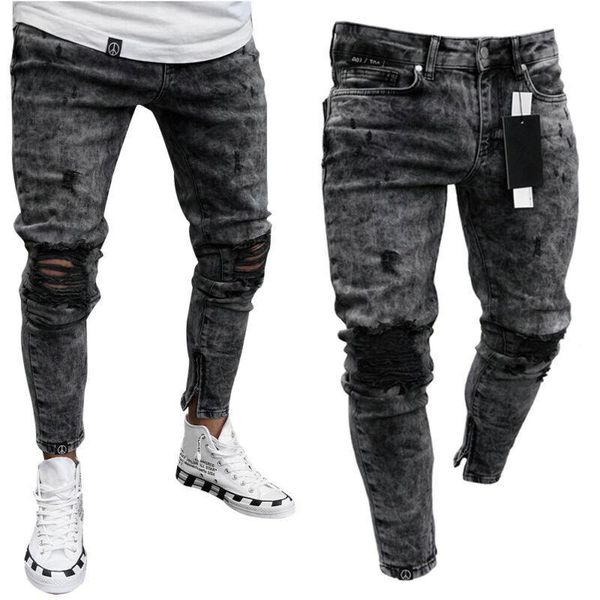 men's jeans skinny ripped casual slim fit distressed stretch hole denim trousers spring autumn long pant, Blue
men's jeans skinny ripped casual slim fit distressed stretch hole denim trousers spring autumn long pant, Blue