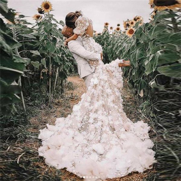 2021 mermaid wedding dresses pastrol style lace flowers open back boho bridal gowns vestido de novia second reception dress, White
2021 mermaid wedding dresses pastrol style lace flowers open back boho bridal gowns vestido de novia second reception dress, White