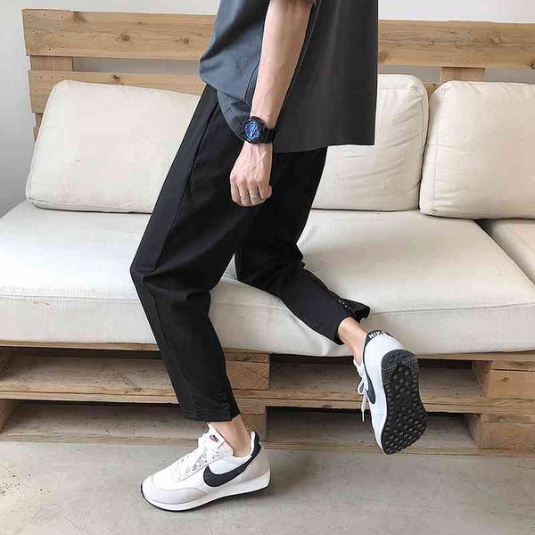 men's 2021 summer thin men's casual capris loose solid color harlan trend straight pants, Black
men's 2021 summer thin men's casual capris loose solid color harlan trend straight pants, Black