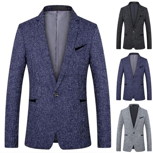men's suits & blazers casual slim fit grey solid lapel formal blazer long sleeve pockets single breasted suit business outwear, White;black
men's suits & blazers casual slim fit grey solid lapel formal blazer long sleeve pockets single breasted suit business outwear, White;black