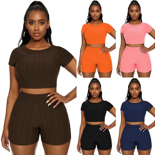 yoga outfit women's suit short sleeve crop high waist pants pineapple solid color vest shorty two pieces set female sports wear
yoga outfit women's suit short sleeve crop high waist pants pineapple solid color vest shorty two pieces set female sports wear
