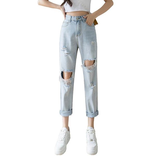 women's jeans women light blue casual high-waisted front and rear holes loose thin cropped 2021 summer fashion clothing
women's jeans women light blue casual high-waisted front and rear holes loose thin cropped 2021 summer fashion clothing