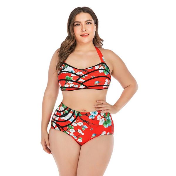 women high waist floral print halter hanging neck bikini swimwear lady wire padded bra plus size swimsuit beach suit
women high waist floral print halter hanging neck bikini swimwear lady wire padded bra plus size swimsuit beach suit