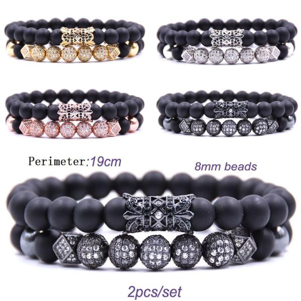 charm bracelets luxury 2pc/sets micro pave cz disco ball sets for women men 8mm black matte stone bead bracelet jewelry bileklik, Golden;silver
charm bracelets luxury 2pc/sets micro pave cz disco ball sets for women men 8mm black matte stone bead bracelet jewelry bileklik, Golden;silver